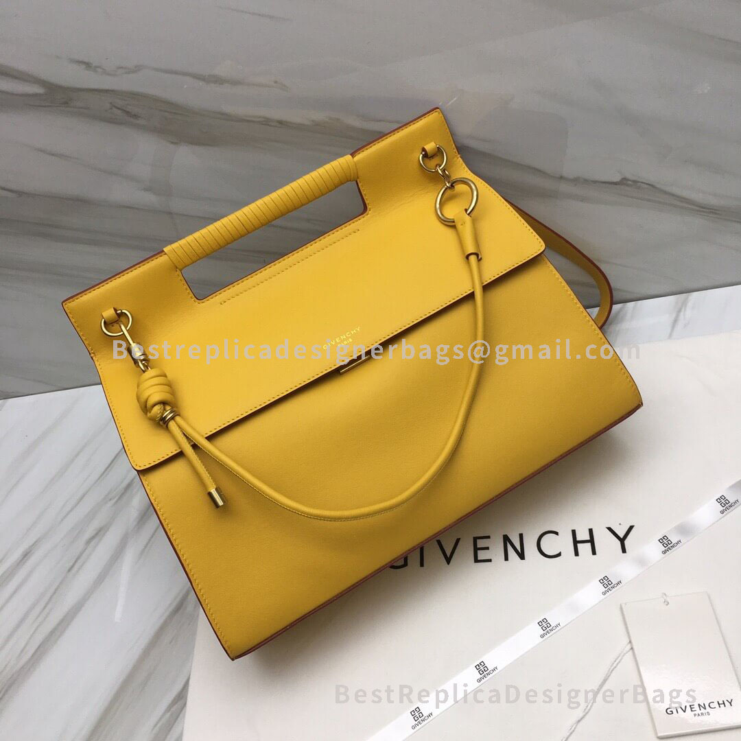 Givenchy Medium Whip Bag With Calfskin Contrasting Details Yellow GHW 29931-3
